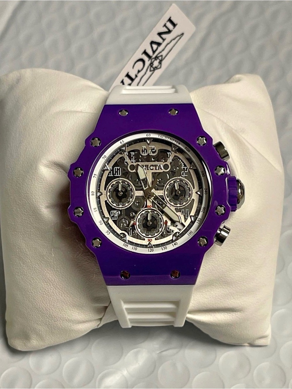 Invicta Racing Valyron Unisex Watch - 41mm, Purple & White
(69626) new